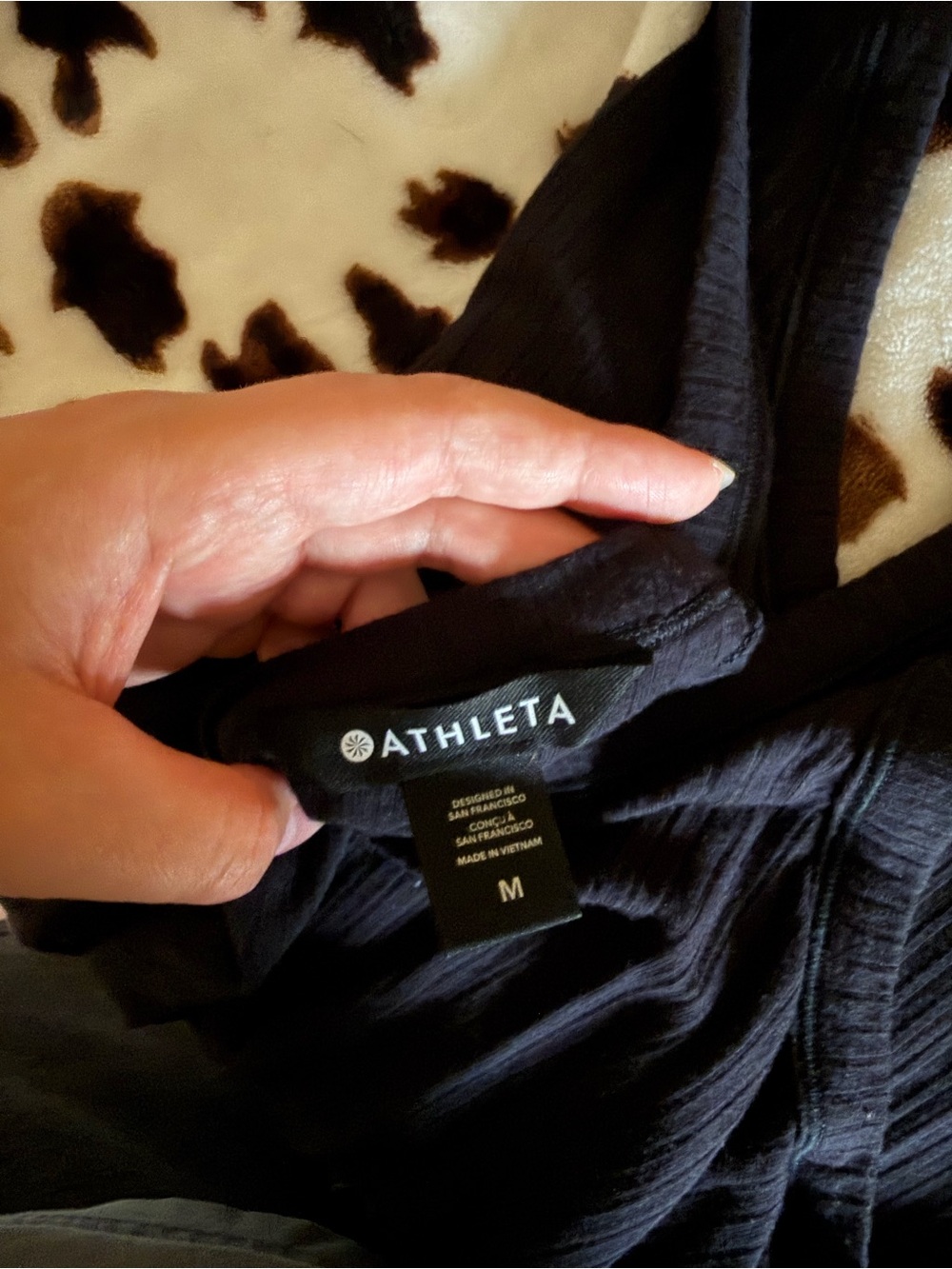 Athleta Black Ribbed V-Neck Racerback Tank - Picture 3 of 3